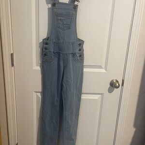 Light Wash Denim Overalls Girls Sz 7 with rhinestones